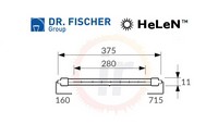 Żarnik / emiter podczerwieni Dr Fischer Gold HeLeN 15118AK - wymiary