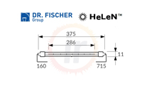 Żarnik / emiter podczerwieni Dr Fischer Gold HeLeN 15119AK - wymiary