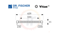 Żarnik / emiter podczerwieni Dr Fischer VITAE 14169z - wymiary