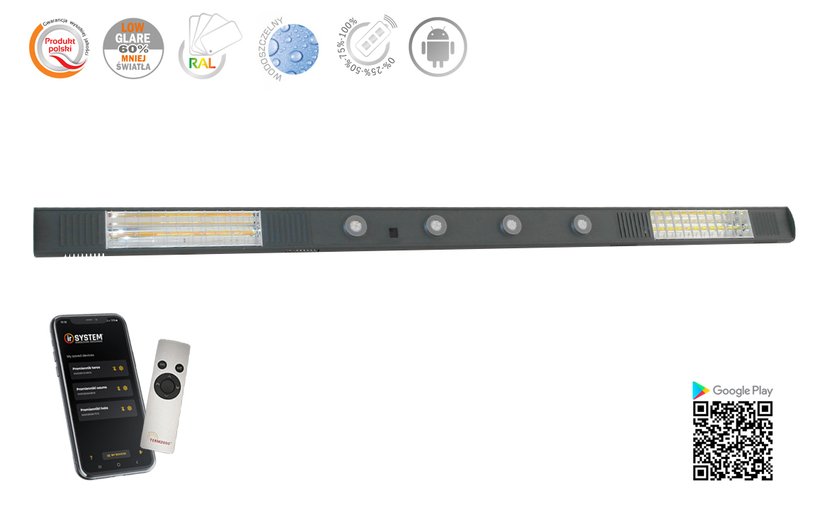 promiennik podczerwieni term2000 color rcjc z led i bluetooth