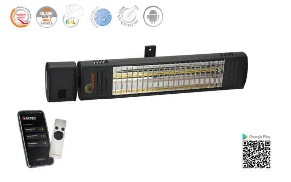 Promiennik TERM2000 COLOR RCACBT ze sterownikiem BLUETOOTH, aplikacją i pilotem